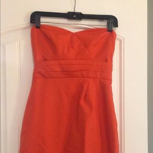 J crew orange strapless dress